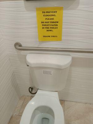 This is a Note in the facilities RR,how is this sanitary!!!