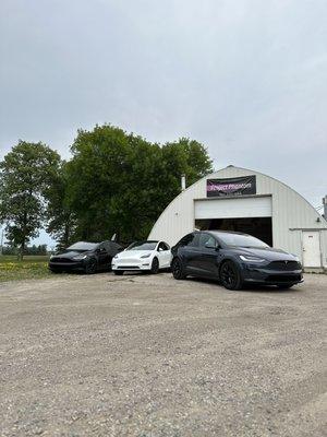 Three ceramic coated Tesla's in for maintenance check up
