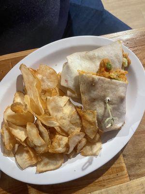 Buffalo Chicken Wrap with house chips