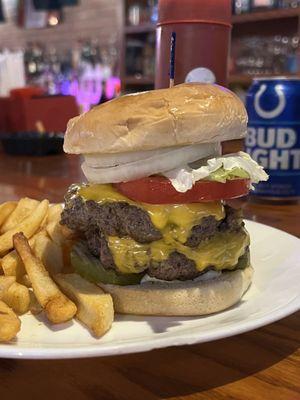 Double cheeseburger and fries!