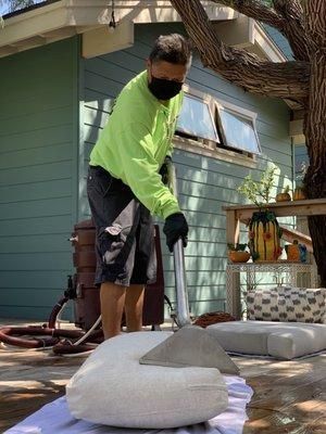 Steam Cleaning of couch.
