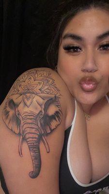 My elephant piece with mandala accents