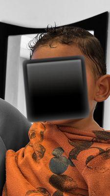 She  did a trim w/ scissors