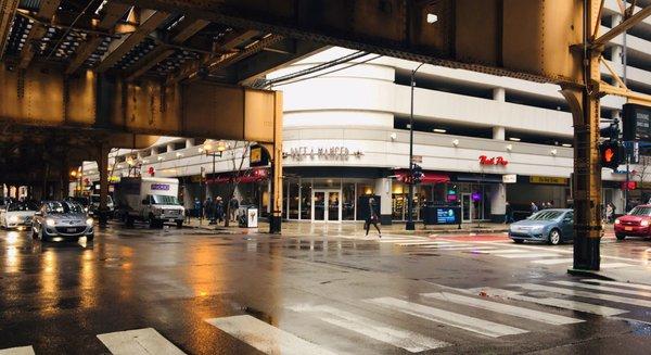 Madison and Wells, next to the el.