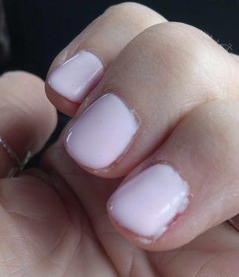 Pretty messy looking on my ring finger.