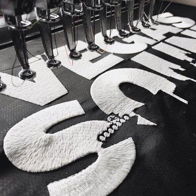 Jacket back embroidery. If we can hoop it - we can embroider it!