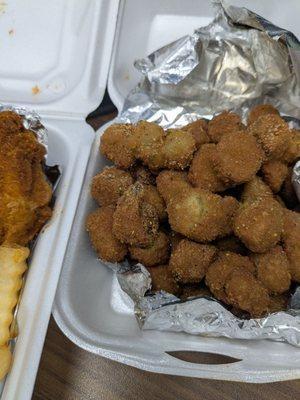 Fried okra with some zestiness