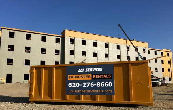 30 Yard Dumpster on a New Hotel site