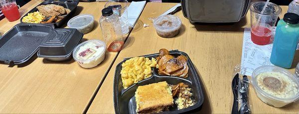 The styrofoam our food came in. Everything was plastic.