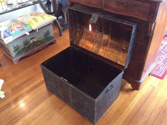 Wonderful 19th Century English stagecoach trunk ($225)