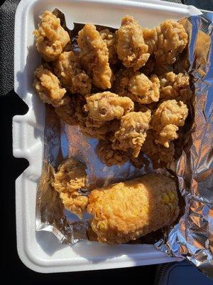 Gizzards and fried corn