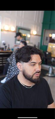 Middle part in Las Vegas barber shop for men