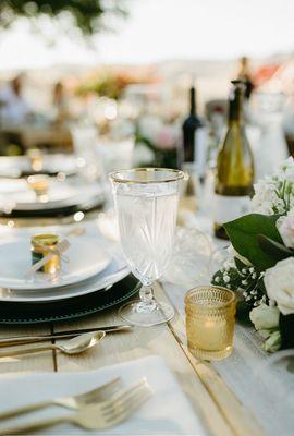 Ranch wedding reception table setting