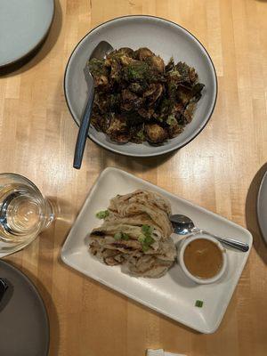 Crispy Brussel Sprouts and Grilled Roti! So good.