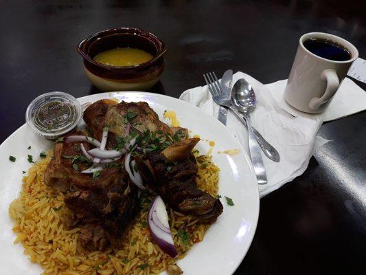Lamb Haneeth, House Aoli, Yemeni Style Black Tea