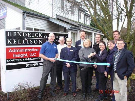 A ribbon cutting ceremony with the Corvallis Chamber of Commerce at our new location
