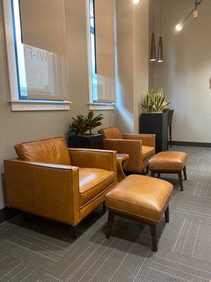 Lounge on a comfy chair to do your work.