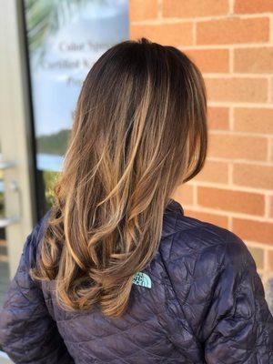 Balayage & cut by Alycia