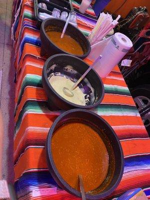 Salsa bar set up
