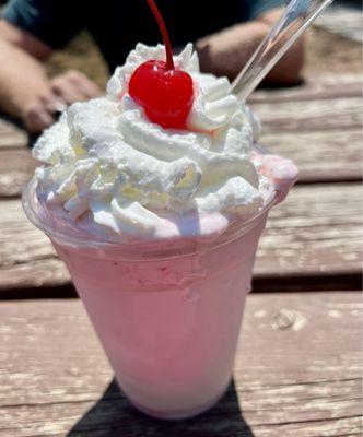 Strawberry shake. Yum. Lots of real berries.