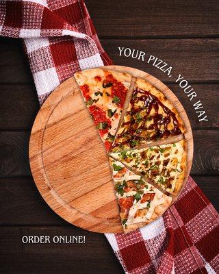 Enjoy a personalized pizza experience at Bella Donna. Customize, order, and savor every bite