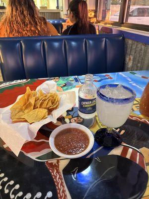 Chips and a Cayman Jack