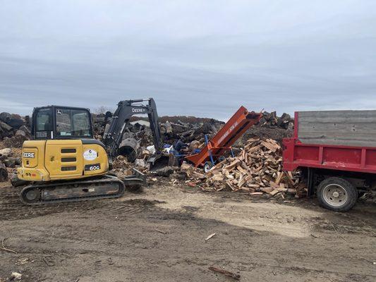 The equipment that goes into producing firewood.
