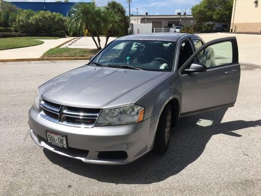 The entire front bumper was pulled off by a parking block. It did not need to be repainted, just reinstalled.