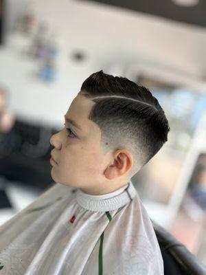 Kids combover fade