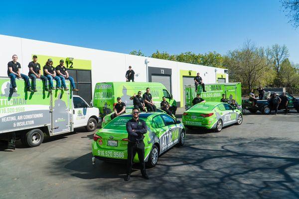 Atticman is fully staffed and prepared to save you in the middle of our hot summer days. Atticman to the rescue!