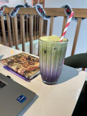 Ube Meets Matcha Iced
