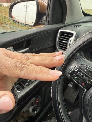 They laughed and said my nails are naturally like that none of my real nails and even when I got them done were or are like that.