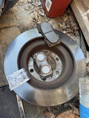 Front rotors and the breaks that they claimed needed replacing.