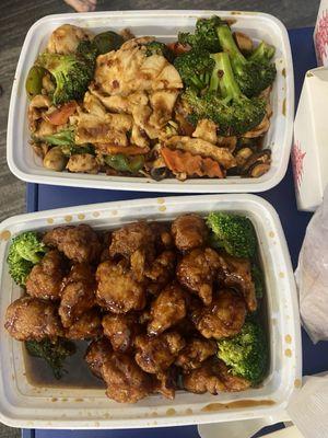 S2. General Tso's Chicken and 73. Hunan Chicken