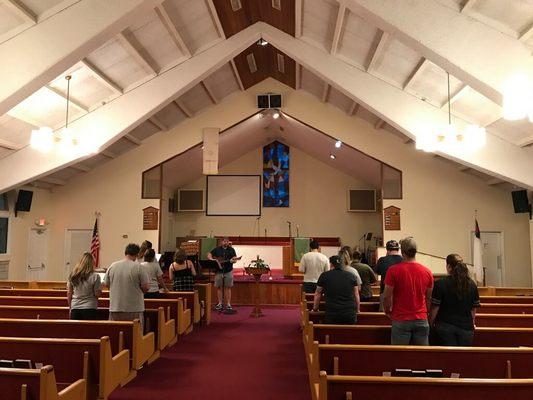 One of our first worship services in our new building.