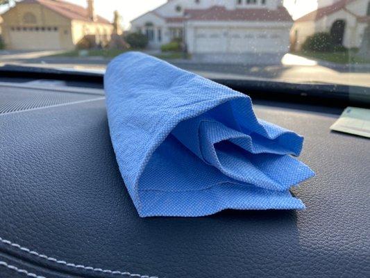 Gave me this towel to dry off my car