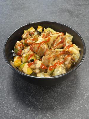 spicy chicken teriyaki rice bowl