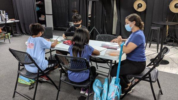 Ms Melissa running our middle-school homework group