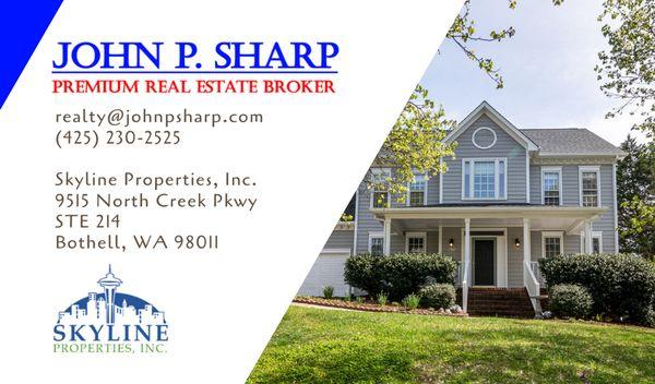 John P. Sharp, Premium Real Estate Broker realty@johnpsharp.com, 425-230-2525 Skyline Properties, Inc.