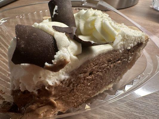 Chocolate French Silk Pie, slice - delicious!!!!