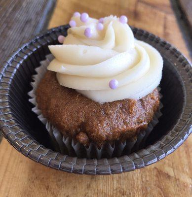Carrot cake muffin with cream cheese frosting $4