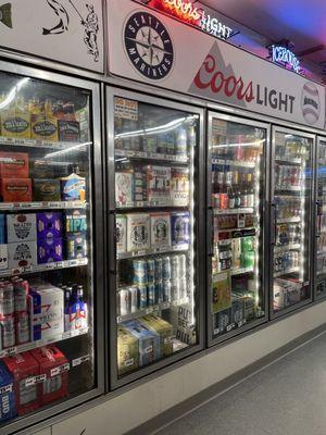 Alcohol, but they also have a ton of non-alcoholic drinks too + a hot tea and coffee station.