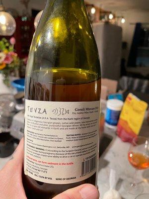 Tevza Winery, Kartli Goruli Mtsvane Georgian Qvevri Crazy Amber