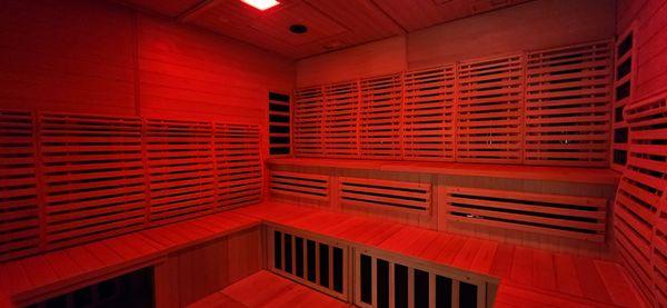 Enjoy our 10 person, full-spectrum infrared sauna. No appointment needed.