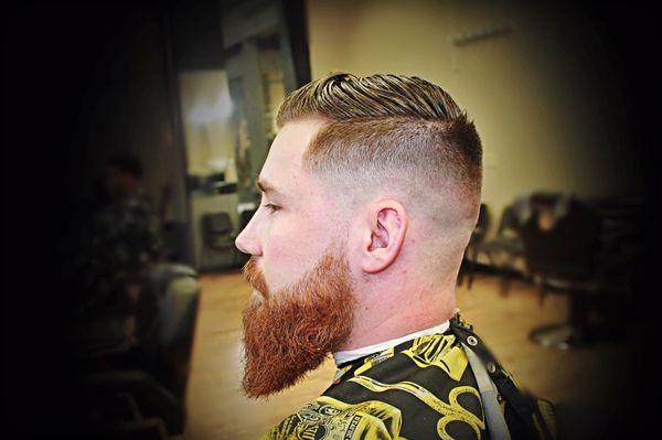 Beard work and skin fade