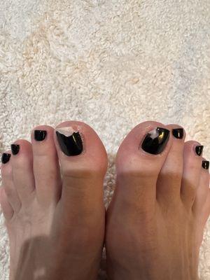 Extremely chipped toenails after two pedicures at serendipity.