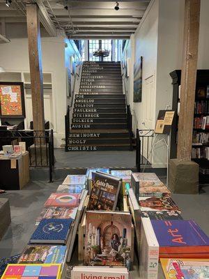 Stairs with famous authors.