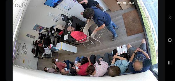 Customers patiently waiting.