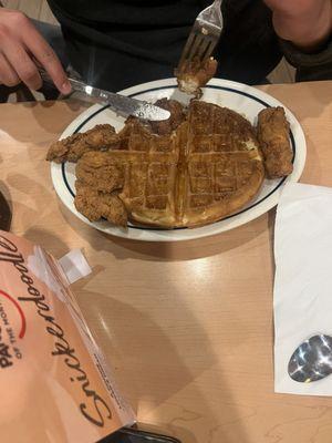 Chicken and waffles (my friends cuz I forgot to take a pic sorry all)