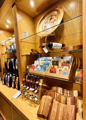 More wood, glass and ceramic work.